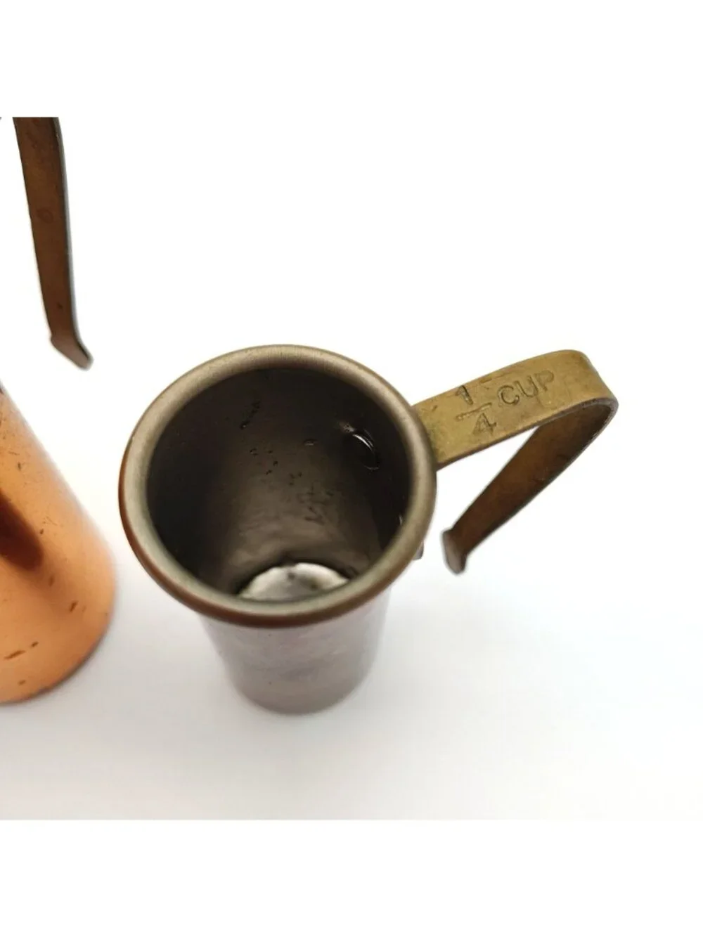 Measuring Cups Copper Tone Rustic Kitchen Vintage Utensil Set 3pc 1 1/2 1/4